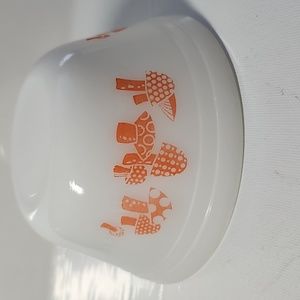 Vintage  Federal glass orange mushroom bowl 5htf mixing bowl  milk glass bowl